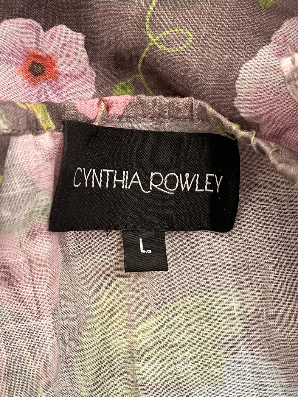 NWOT Cynthia Rowley Designer Dawn Blouse Large Floral Ruffle Gold Foil ~$345 - Picture 14 of 15